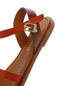 صندل زنانه چرمی رنگی مدل بدروم دری مد