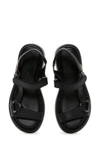 صندل زنانه چرمی مشکی راحتی دری مد