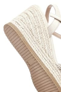 صندل زنانه کرم بافت‌دار بنددار لژدار اسپادریل دری مد