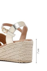 صندل زنانه کرم بنددار لژدار اسپادریل دری مد