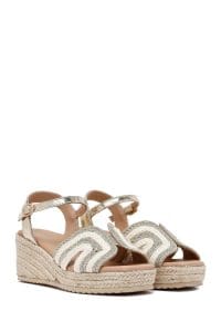 صندل زنانه کرم بنددار لژدار اسپادریل دری مد