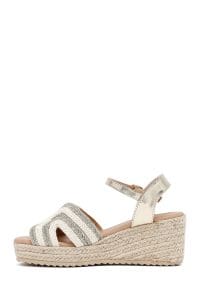 صندل زنانه کرم بنددار لژدار اسپادریل دری مد