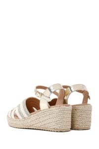 صندل زنانه کرم بنددار لژدار اسپادریل دری مد