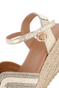 صندل زنانه کرم بنددار لژدار اسپادریل دری مد