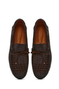 لوفر مردانه چرم قهوه‌ای کروکودیل روزمره دری مد