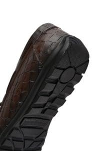 لوفر مردانه چرم قهوه‌ای کروکودیل روزمره دری مد