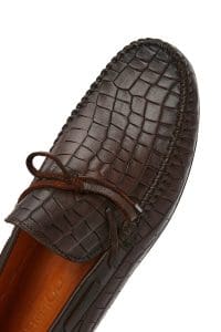 لوفر مردانه چرم قهوه‌ای کروکودیل روزمره دری مد