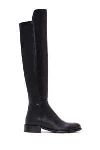 چکمه زنانه چرمی مشکی زیپ‌دار دری مد