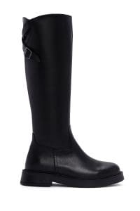 چکمه چرمی مشکی زنانه دری مد