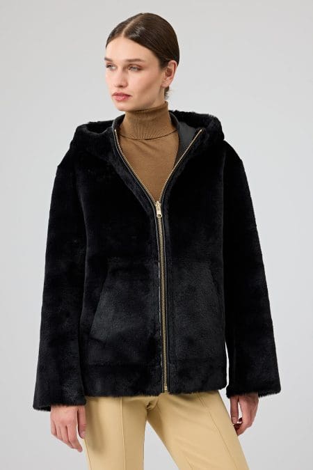 کت تدی دو رو مشکی زنانه گاردنا دری مد