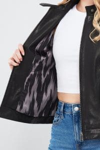 کت چرم مشکی زنانه جولای دری مد