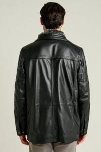 کت چرمی خز دو یقه مشکی مردانه Eduardo دری مد