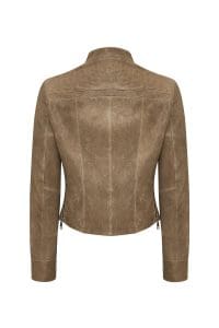 کت چرمی زنانه خاکستری روشن کوتاه Brazil دری مد