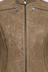 کت چرمی زنانه خاکستری روشن کوتاه Brazil دری مد