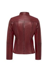 کت چرمی زنانه قرمز کوتاه ساده Lydia دری مد