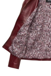 کت چرمی زنانه قرمز کوتاه ساده Lydia دری مد