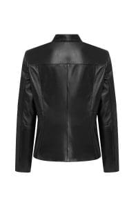 کت چرمی زنانه مشکی سایز بزرگ زیپ دار Lydia دری مد