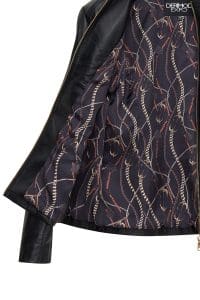 کت چرمی زنانه مشکی سایز بزرگ زیپ دار Lydia دری مد