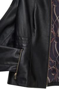 کت چرمی زنانه مشکی سایز بزرگ زیپ دار Lydia دری مد