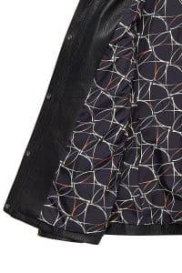 کت چرمی زنانه مشکی یقه خزدار Rebecca دری مد