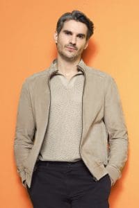 کت چرمی مردانه بژ یقه دیپلمات Suarez دری مد