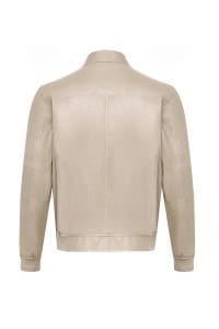 کت چرمی مردانه بژ یقه دیپلمات Suarez دری مد