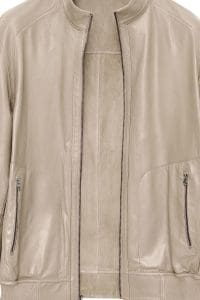 کت چرمی مردانه بژ یقه دیپلمات Suarez دری مد