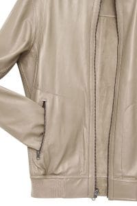 کت چرمی مردانه بژ یقه دیپلمات Suarez دری مد