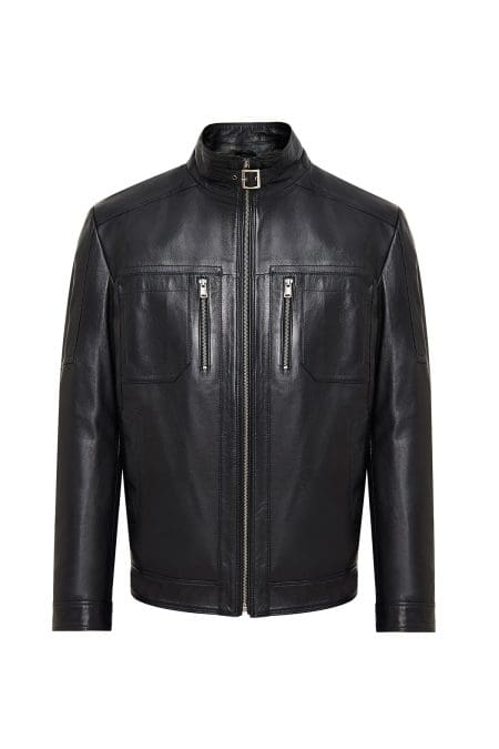 کت چرمی مردانه سایز بزرگ مشکی Muller-X دری مد