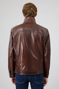 کت چرمی مردانه قهوه‌ای Bruno دری مد