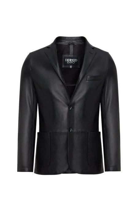 کت چرمی مردانه مشکی بلیزر Dominic دری مد