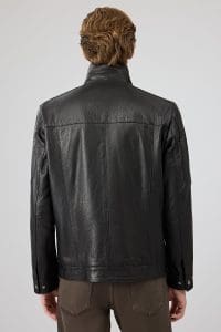 کت چرمی مردانه مشکی Mateo دری مد