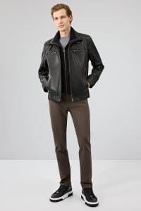 کت چرمی مردانه مشکی Mateo دری مد