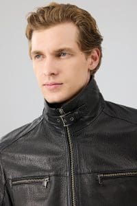 کت چرمی مردانه مشکی Mateo دری مد