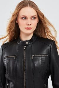 کت چرمی کوتاه مشکی زنانه مارلین دری مد