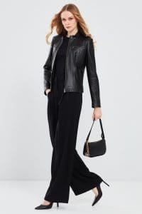 کت چرمی کوتاه مشکی زنانه مارلین دری مد