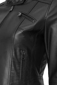 کت چرمی کوتاه مشکی زنانه کایلی دری مد