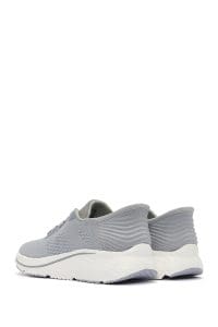 کتونی زنانه خاکی با بند و زیره ضخیم پارچه ای دری مد