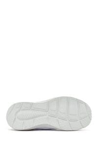 کتونی زنانه سفید بنددار با زیره ضخیم دری مد