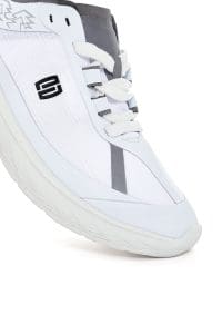 کتونی زنانه سفید بنددار با زیره ضخیم دری مد