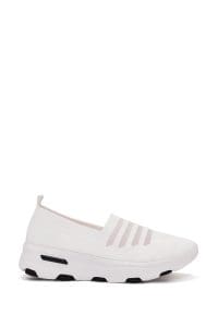 کتونی زنانه سفید پارچه ای کژوال دری مد