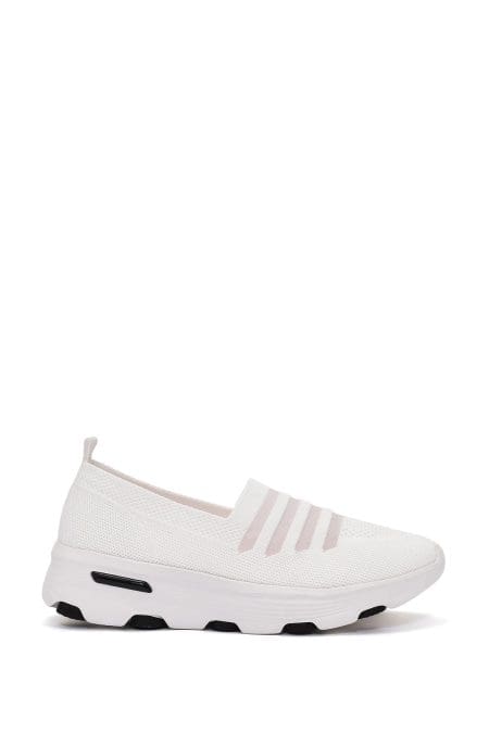 کتونی زنانه سفید پارچه ای کژوال دری مد