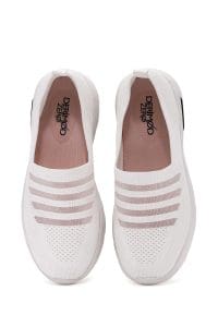 کتونی زنانه سفید پارچه ای کژوال دری مد