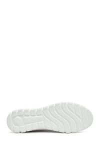 کتونی زنانه چرم سفید بنددار دری مد