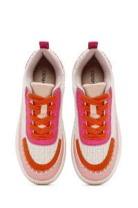 کتونی زنونه رنگی بنددار با زیره ضخیم بافت‌دار دری مد