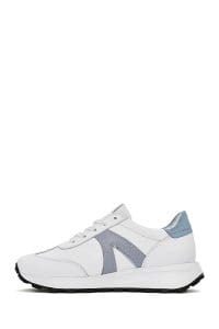 کتونی زنونه چرم سفید بنددار دری مد