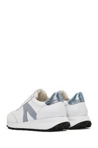 کتونی زنونه چرم سفید بنددار دری مد