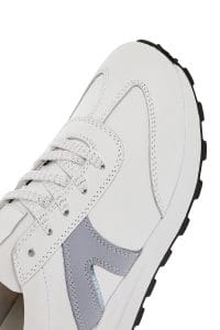 کتونی زنونه چرم سفید بنددار دری مد