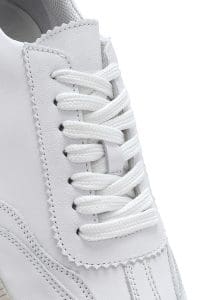 کتونی زنونه چرم سفید بنددار دری مد