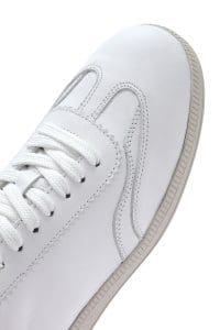 کتونی زنونه چرم سفید بنددار دری مد